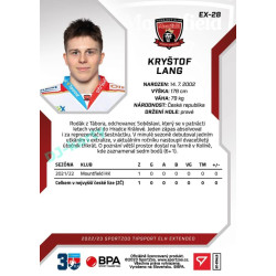 2022/23 Sportzoo ELH Extended #EX-28 Kryštof Lang