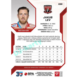 2022/23 Sportzoo ELH 1. série #086 Jakub Lev Red xx/49