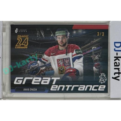 2023/24 LC Expectations Road to Prague #GE-04 David Špaček Great Entrance Prague CardShow Bonus 3/3