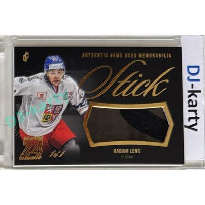 2023/24 LC Expectations Road to Prague #GUM-14 Radan Lenc Stick Authentic Game Used Memorabilia Prague CardShow Gold 1of1