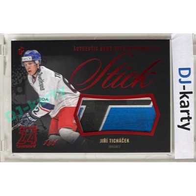 2023/24 LC Expectations Road to Prague #GUM-16 Jiří Ticháček Stick Authentic Game Used Memorabilia Prague CardShow Red 1of1