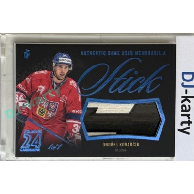 2023/24 LC Expectations Road to Prague #GUM-02 Ondřej Kovařčík Stick Authentic Game Used Memorabilia Prague CardShow Blue 1of1