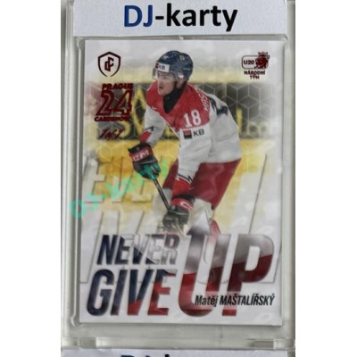 2023/24 LC Expectations Road to Prague #NGU-14 Matěj Maštalířský Never Give Up Prague CardShow Red 1of1