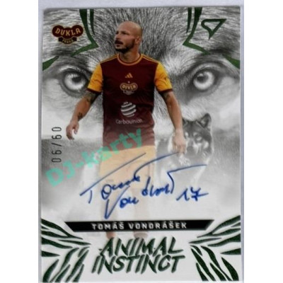 2024/25 Sportzoo Chance Liga 1. série #AIS-TV Tomáš Vondrášek Animal Instinct Green Auto 06/60