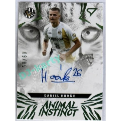 2024/25 Sportzoo Chance Liga 1. série #AIS-DH Daniel Horák Animal Instinct Green Auto 58/60