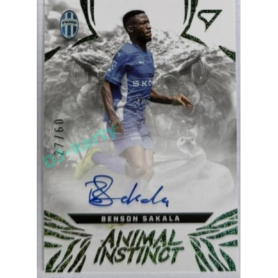 2024/25 Sportzoo Chance Liga 1. série #AIS-BS Benson Sakala Animal Instinct Green Auto 27/60