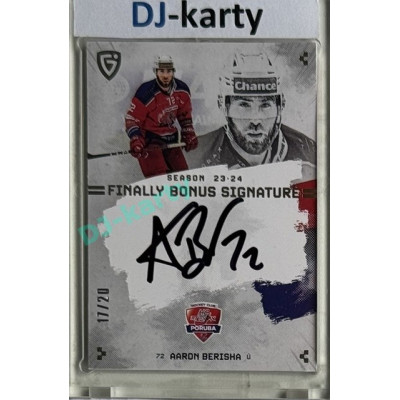 23/24 Goal Cards Finally Season #S-PO1 Aaron Berisha Bonus Signature xx/20