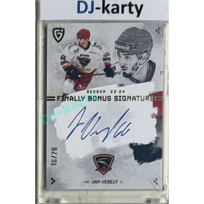 23/24 Goal Cards Finally Season #S-PV3 Jan Veselý Bonus Signature xx/20
