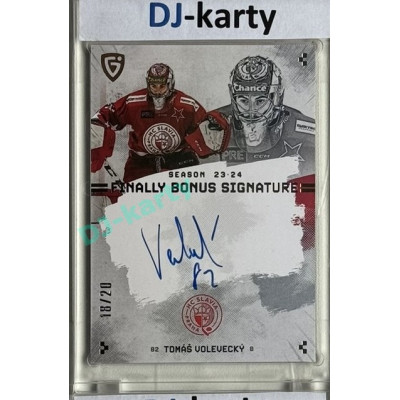 23/24 Goal Cards Finally Season #S-SL4 Tomáš Volevecký Bonus Signature xx/20