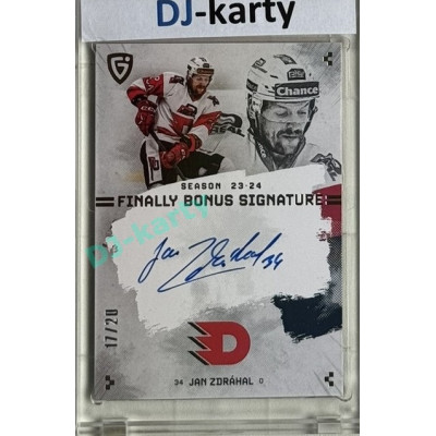 23/24 Goal Cards Finally Season #S-PA3 Jan Zdráhal Bonus Signature xx/20