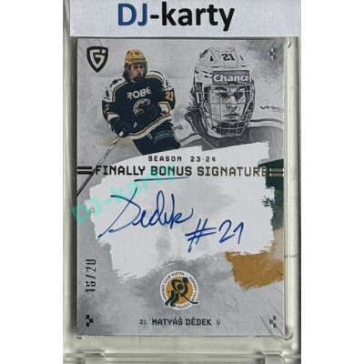 23/24 Goal Cards Finally Season #S-VS1 Matyáš Dědek Bonus Signature xx/20