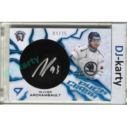 2024/25 Sportzoo ELH 1. serie #PC-OA Oliver Archambault Puck Crash Auto 01/35