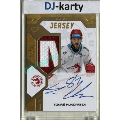2024/25 Sportzoo ELH 1. serie #GJS-TK Tomáš Kundrátek Game Jersey Auto 04/30