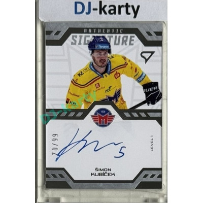 2024/25 Sportzoo ELH 1. serie #SL1-SK Šimon Kubíček Authentic Signature Level 1 xx/99