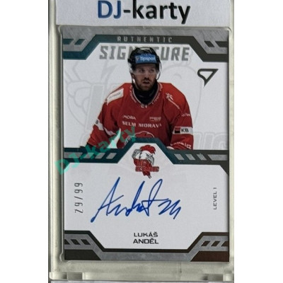 2024/25 Sportzoo ELH 1. serie #SL1-LA Lukáš Anděl Authentic Signature Level 1 xx/99