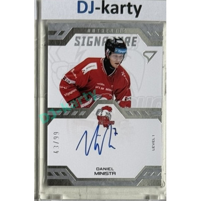2024/25 Sportzoo ELH 1. serie #SL1-DM Daniel Ministr Authentic Signature Level 1 xx/99
