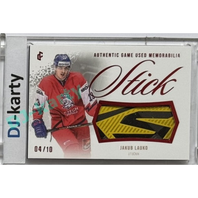 2024 LC Golden Prague Belongs to us #GUS-04 Jakub Lauko Authentic Game Used Memorabilia Stick Red 04/10