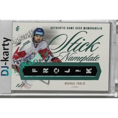 2024 LC Golden Prague Belongs to us #GUS-06 Michael Frolík Authentic Game Used Memorabilia Stick Nameplate 1of1