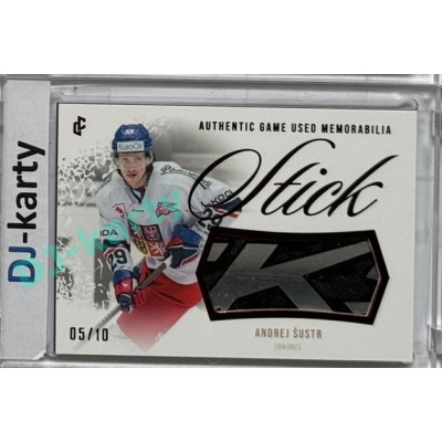 2024 LC Golden Prague Belongs to us #GUS-18 Andrej Šustr Authentic Game Used Memorabilia Stick Red 05/10