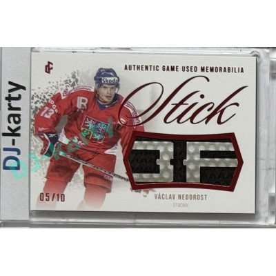 2024 LC Golden Prague Belongs to us #GUS-13 Václav Nedorost Authentic Game Used Memorabilia Stick Red 05/10