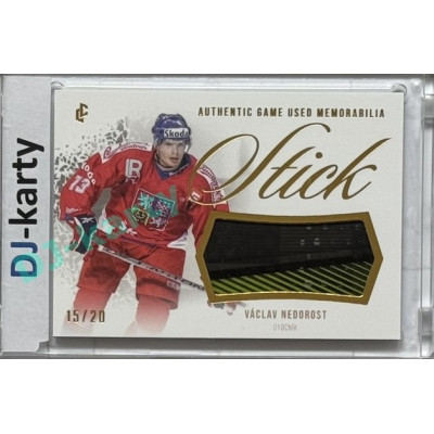 2024 LC Golden Prague Belongs to us #GUS-13 Václav Nedorost Authentic Game Used Memorabilia Stick Gold 15/20