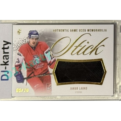 2024 LC Golden Prague Belongs to us #GUS-04 Jakub Lauko Authentic Game Used Memorabilia Stick Gold 09/20