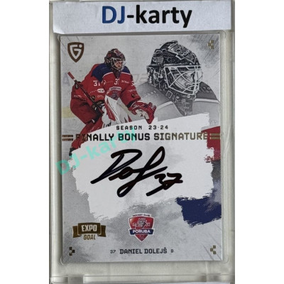 23/24 Goal Cards Finally Season #S-PO2 Daniel Dolejš EXPO Bonus signature silver 1of1