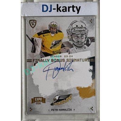 23/24 Goal Cards Finally Season #S-SO1 Petr Hamalčík EXPO Bonus signature silver 1of1