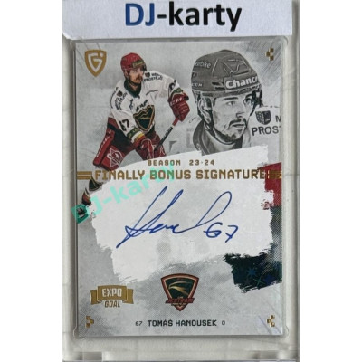 23/24 Goal Cards Finally Season #S-PV1 Tomáš Hanousek EXPO Bonus signature gold 1of2