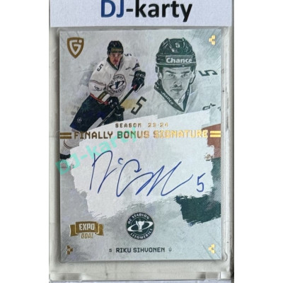 23/24 Goal Cards Finally Season #S-LT3 Riku Sihvonen EXPO Bonus signature gold 1of2