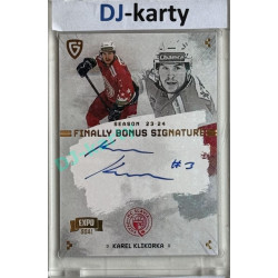 23/24 Goal Cards Finally Season #S-SL1 Karel Klikorka EXPO Bonus signature gold 1of2