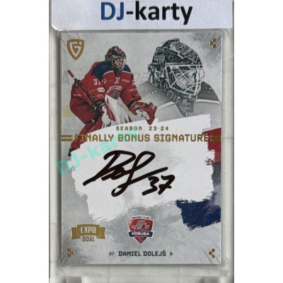 23/24 Goal Cards Finally Season #S-PO2 Daniel Dolejš EXPO Bonus signature gold 1of2
