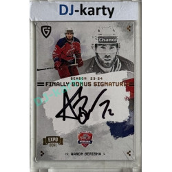 23/24 Goal Cards Finally Season #S-PO1 Aaron Berisha EXPO Bonus signature gold 1of2