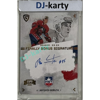 23/24 Goal Cards Finally Season #S-TR1 Antonín Bořuta EXPO Bonus signature gold 1of2