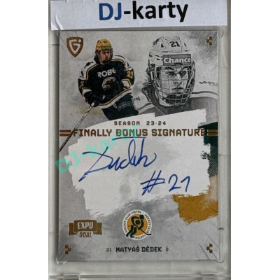 23/24 Goal Cards Finally Season #S-VS1 Matyáš Dědek EXPO Bonus signature gold 1of2