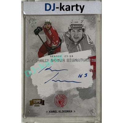 23/24 Goal Cards Finally Season #S-SL1 Karel Klikorka EXPO Bonus signature perleť 1of2