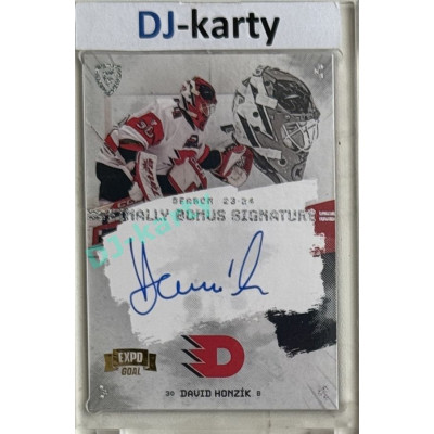 23/24 Goal Cards Finally Season #S-PA1 David Honzík EXPO Bonus signature perleť 1of2