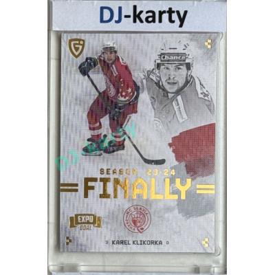 23/24 Goal Cards Finally Season #F-SL1 Karel Klikorka Expo Parallel gold 1of2