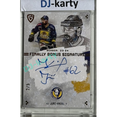 23/24 Goal Cards Finally Season #S-PR1 Jiří Krisl Bonus Signature 2/5