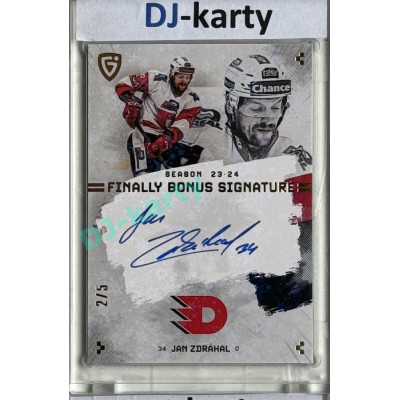 23/24 Goal Cards Finally Season #S-PA3 Jan Zdráhal Bonus Signature 2/5