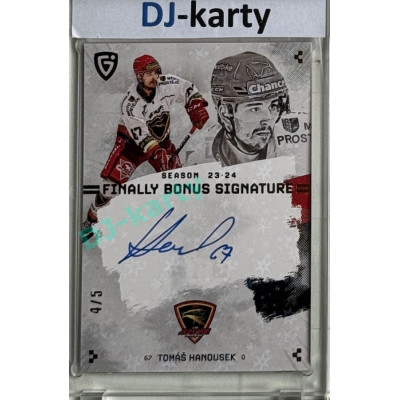 23/24 Goal Cards Finally Season #S-PV1 Tomáš Hanousek Bonus Signature 4/5