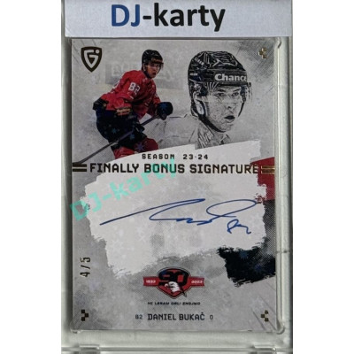 23/24 Goal Cards Finally Season #S-ZN1 Daniel Bukač Bonus Signature 4/5