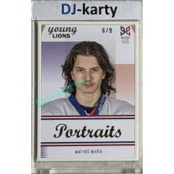 2023/24 Legendary Cards Hlinka Gretzky Cup Young Lions #P-01 Matyáš Mařík Portréty Frame White 6/9