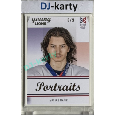 2023/24 Legendary Cards Hlinka Gretzky Cup Young Lions #P-01 Matyáš Mařík Portréty Frame White 6/9