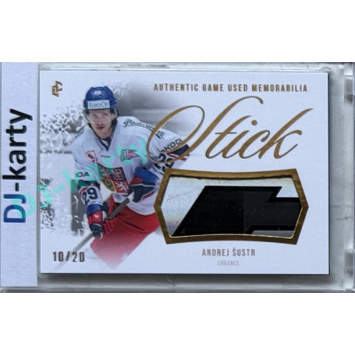 2024 LC Golden Prague Belongs to us #GUS-18 Andrej Šustr Authentic Game Used Memorabilia Stick Gold 10/20