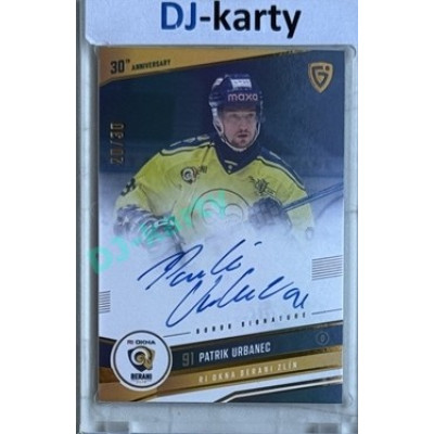 2024/25 Goal Cards Maxa liga 1. série #ZL-20 Patrik Urbanec 30 let od finále Signature xx/30