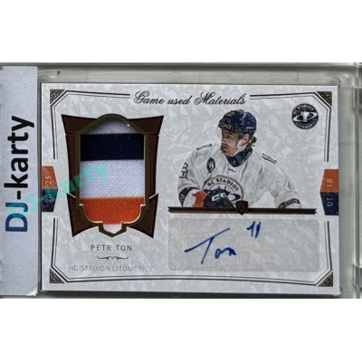 2024/25 Goal Cards Maxa liga 1. série #S-11 Petr Ton Game Used Material Signature 01/10