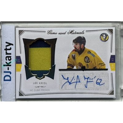 2024/25 Goal Cards Maxa liga 1. série #S-19 Jiří Krisl Game Used Material Signature 17/20