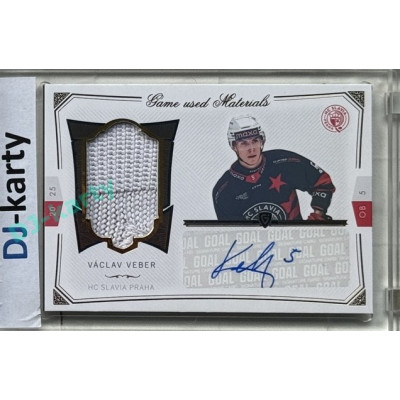 2024/25 Goal Cards Maxa liga 1. série #S-26 Václav Veber Game Used Material Signature 17/20