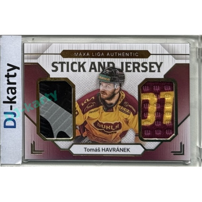 2024/25 Goal Cards Maxa liga 1. série #SJ-11 Tomáš Havránek Stick & Jersey 20/20